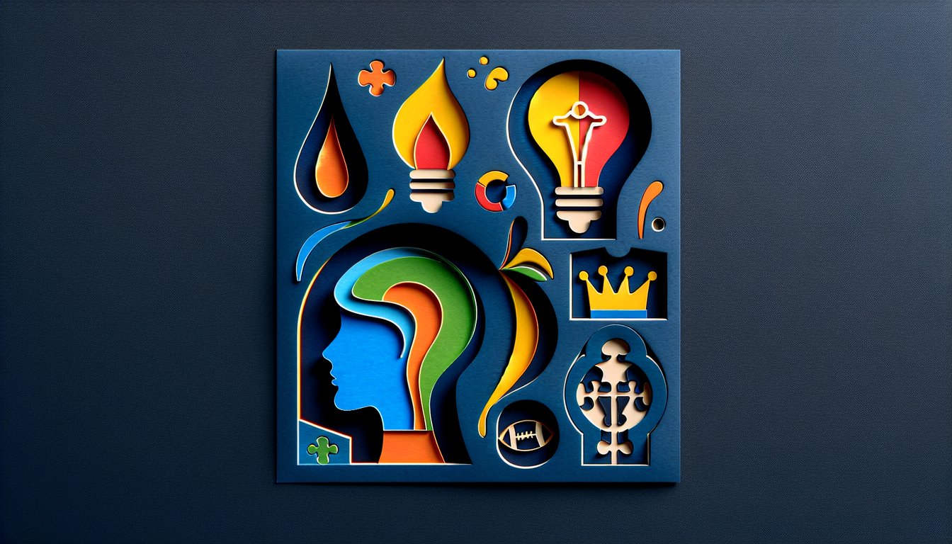Paper art illustration for Breakfast Club personality quiz on dark blue background