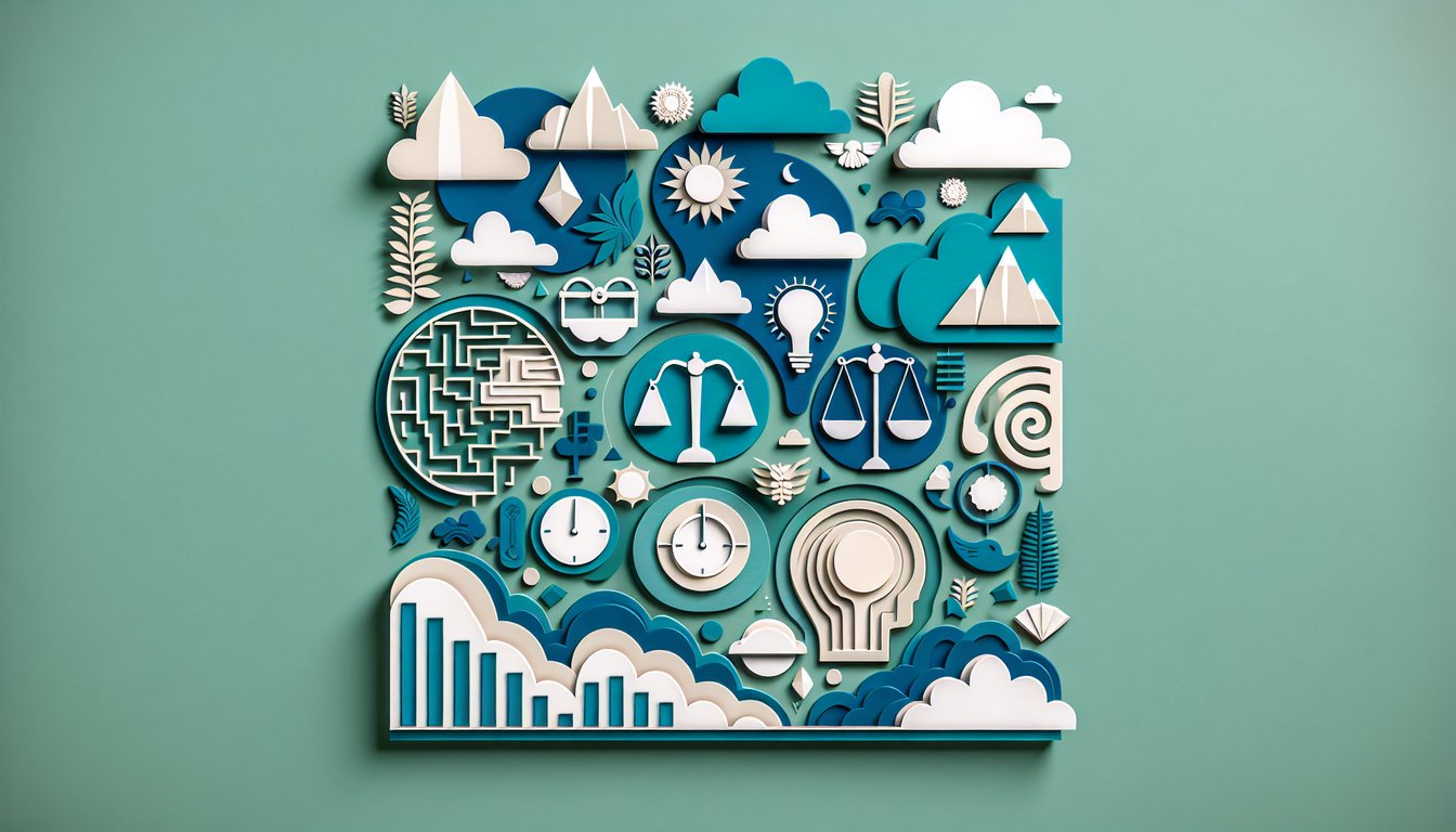 Paper art illustration for a superiority complex level quiz on a teal background