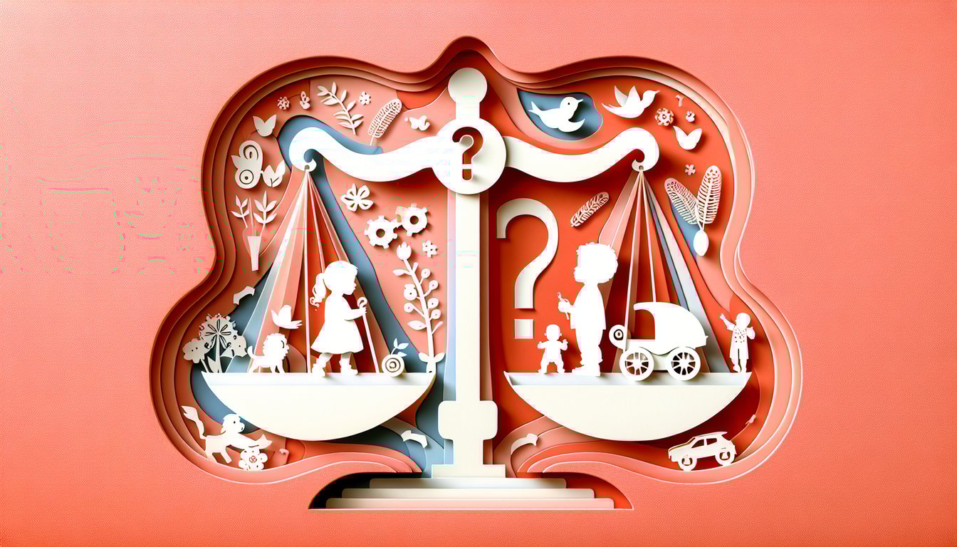 Gender predictor quiz paper art illustration on a coral background