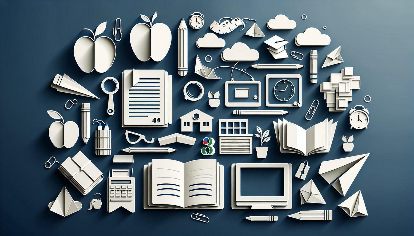 Paper art illustration for quiz about finding the ideal grade to teach on a dark blue background