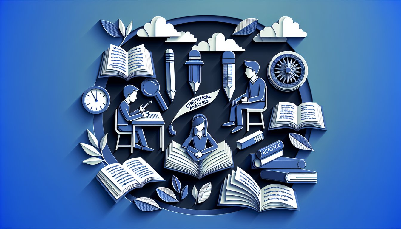 Paper art representing a trivia quiz for high school English learners about influential texts and techniques.