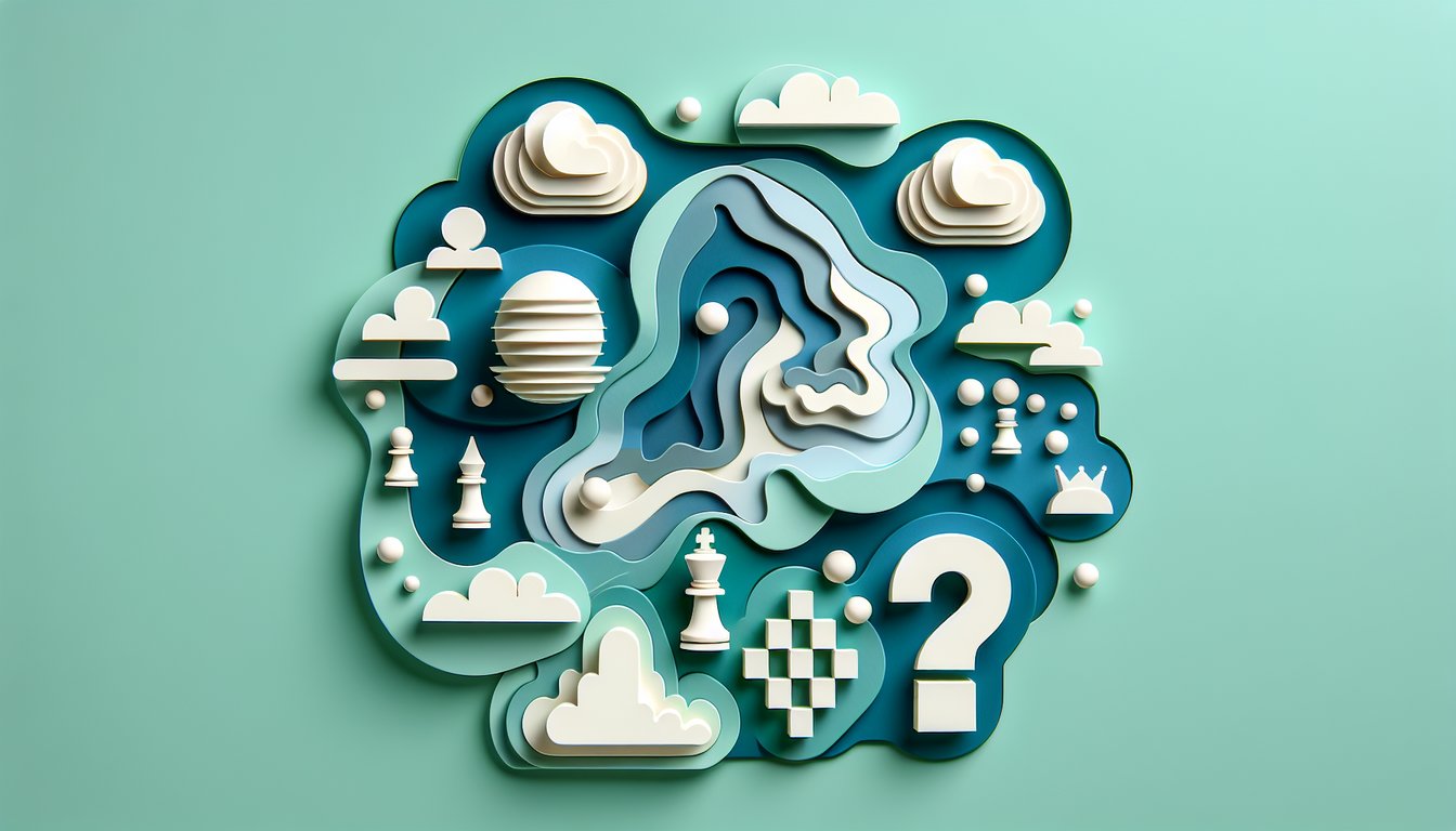 Paper art illustration on teal background for quiz matching serial killer names to IQ scores