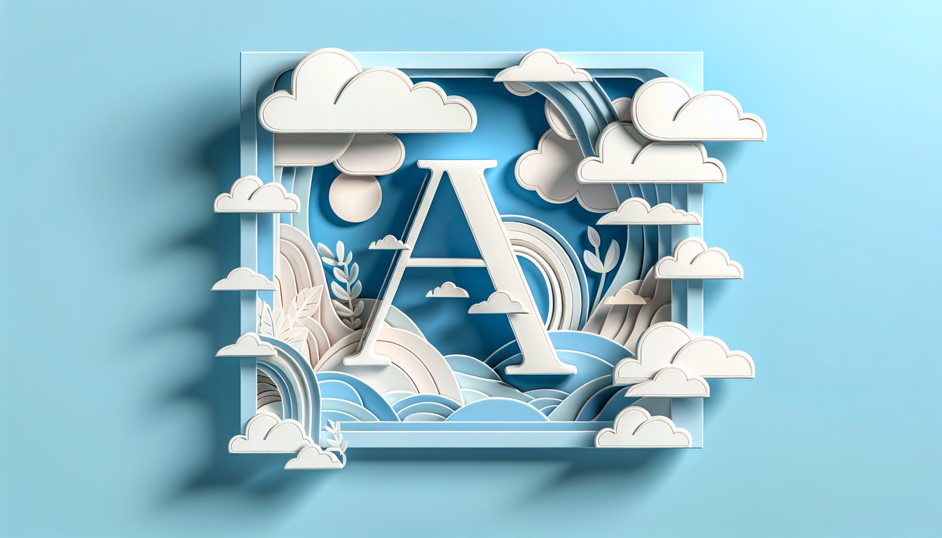 Paper art illustration for online letter preference quiz on a sky blue background