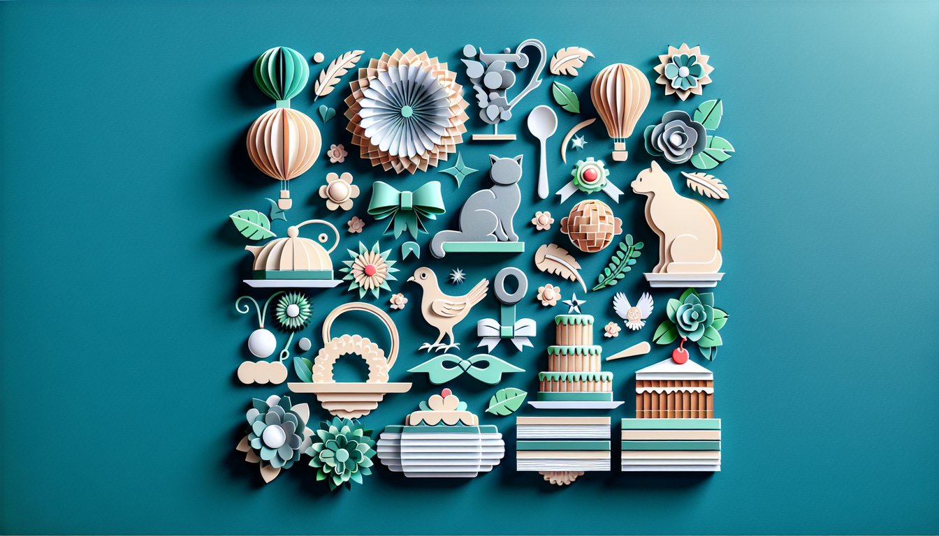 Paper art illustration for Meaning of Phrases quiz on teal background featuring cut paper idioms and matching definitions